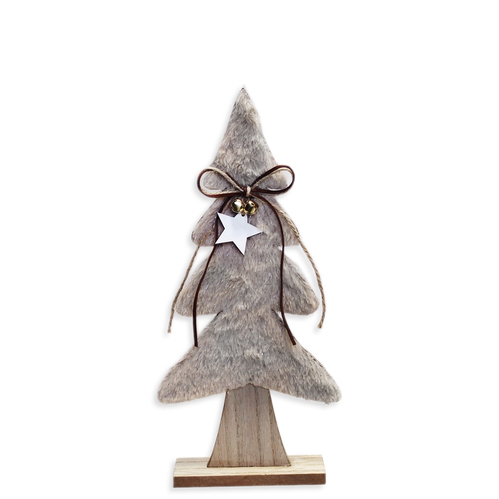 Stromek dřevo textil 20cm béžová
